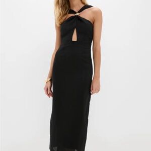 Hyacinth House Black Linen Francis Maxi Dress